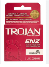 TROJAN ENZ NON LUBRICATED  3CT EXCHANGE / RETURN   RED
